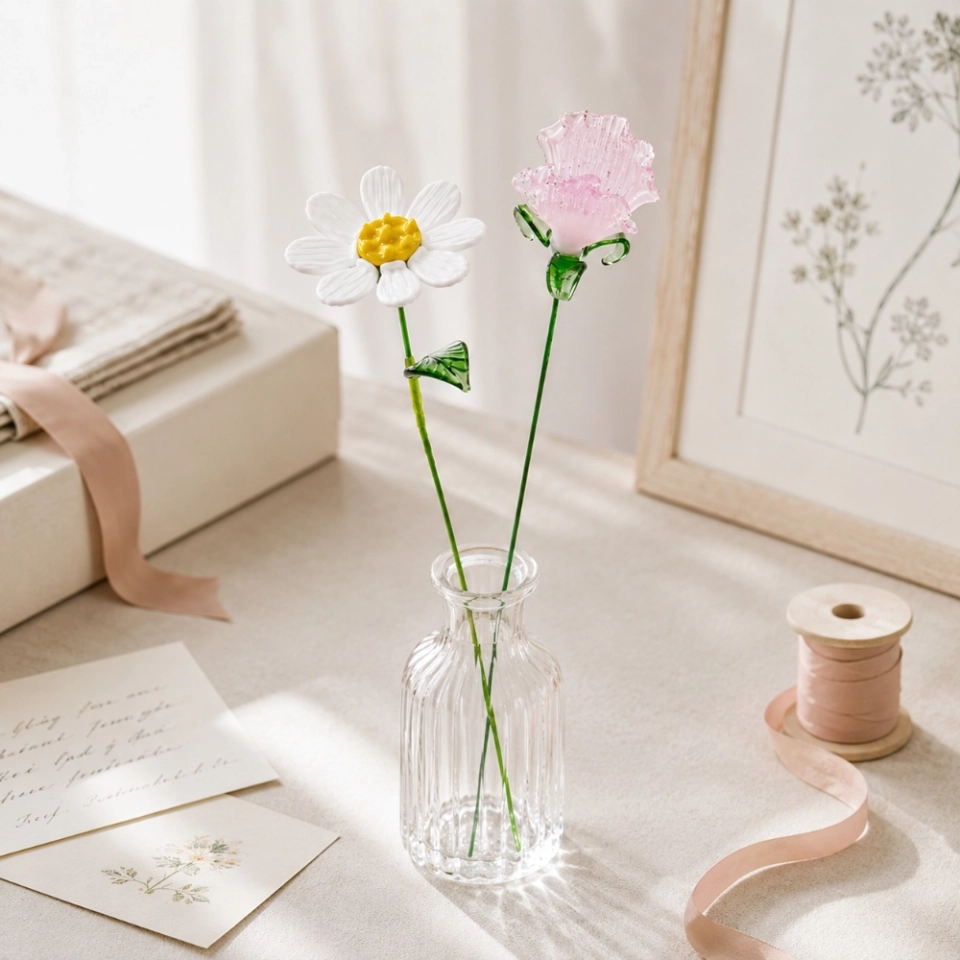April-Birth-Flower-Gift-–-Handmade-Glass-Sweet-Pea-&-White-Daisy-Set (2) April-Birth-Flower-Gift-–-Handmade-Glass-Sweet-Pea-&-White-Daisy-Set (2)