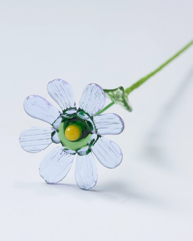 Artisan Glass Calendula Birth Flower with Stem – Unique Commemorative Gift for Teachers or Friends (2)