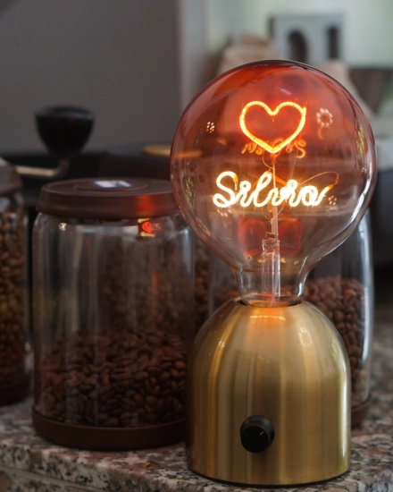 Customizable G125 Vintage Art Night Light - Orange Personalized Name Lamp for Lovers