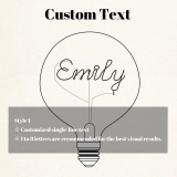 Custom Pink Filament Globe Light Bulb - Vintage Design, Personalized Text for Valentine's Day Gifts (3)