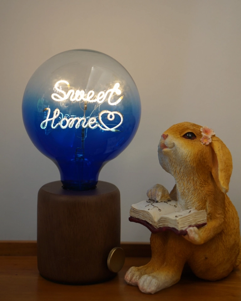 Personalized Text Bulb with Base – Custom Decorative Name Night Light, Perfect Housewarming Gift (2)