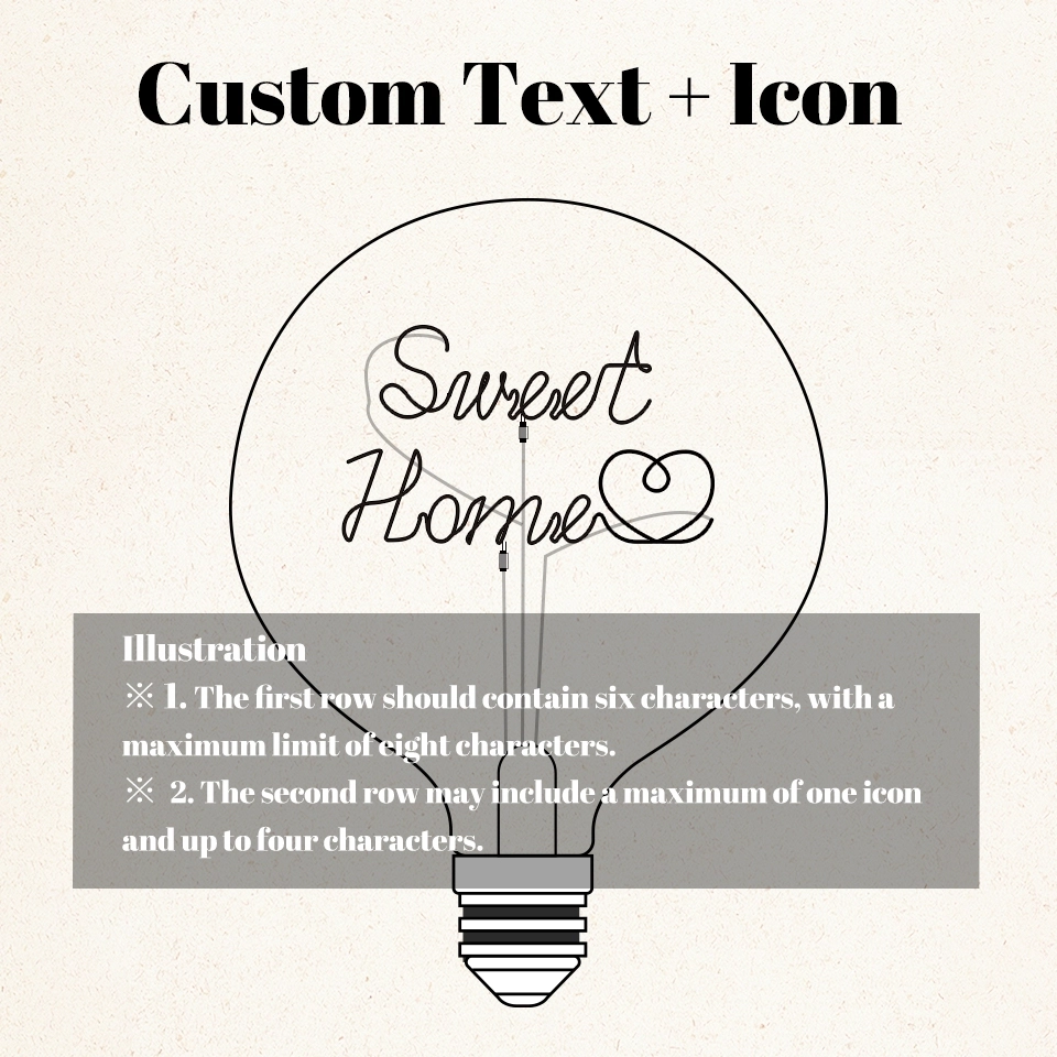 Personalized Text Bulb with Base – Custom Decorative Name Night Light, Perfect Housewarming Gift (3)