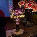 Customer reviews: E27 Vintage Edison Bulb Lighting – Custom Text LED Filament Bulb, Personalized Light for Living Room Decor