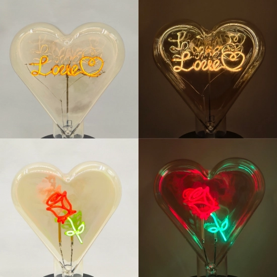 Custom Heart-Shaped Glass Bulb – The Perfect Romantic Gift That Glows with Your Words