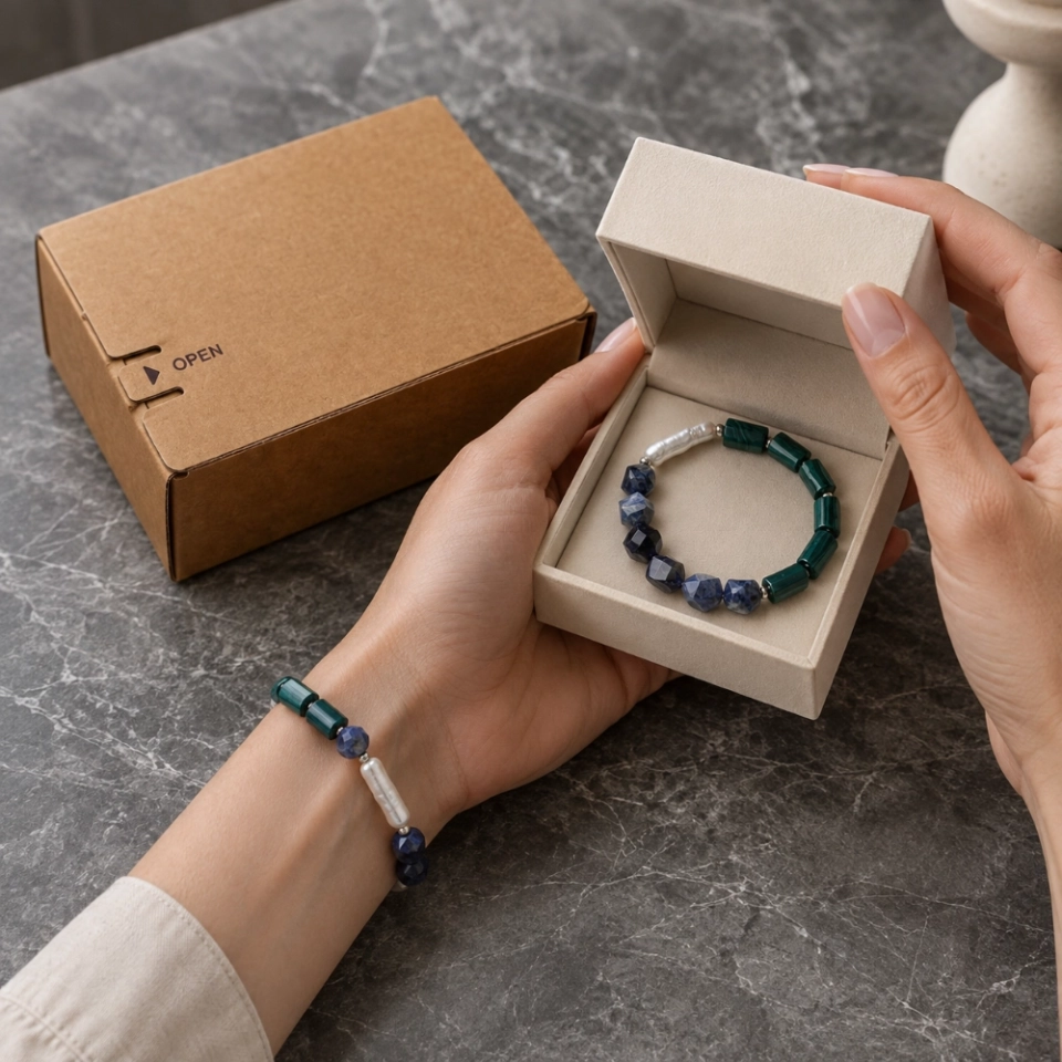 December Solstice Tide Birth Month Bracelet – Sodalite, Malachite, Freshwater Pearl & S925 Silver (2) December Solstice Tide Birth Month Bracelet – Sodalite, Malachite, Freshwater Pearl & S925 Silver (2)