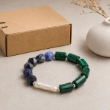 December Solstice Tide Birth Month Bracelet – Sodalite, Malachite, Freshwater Pearl & S925 Silver (4)
