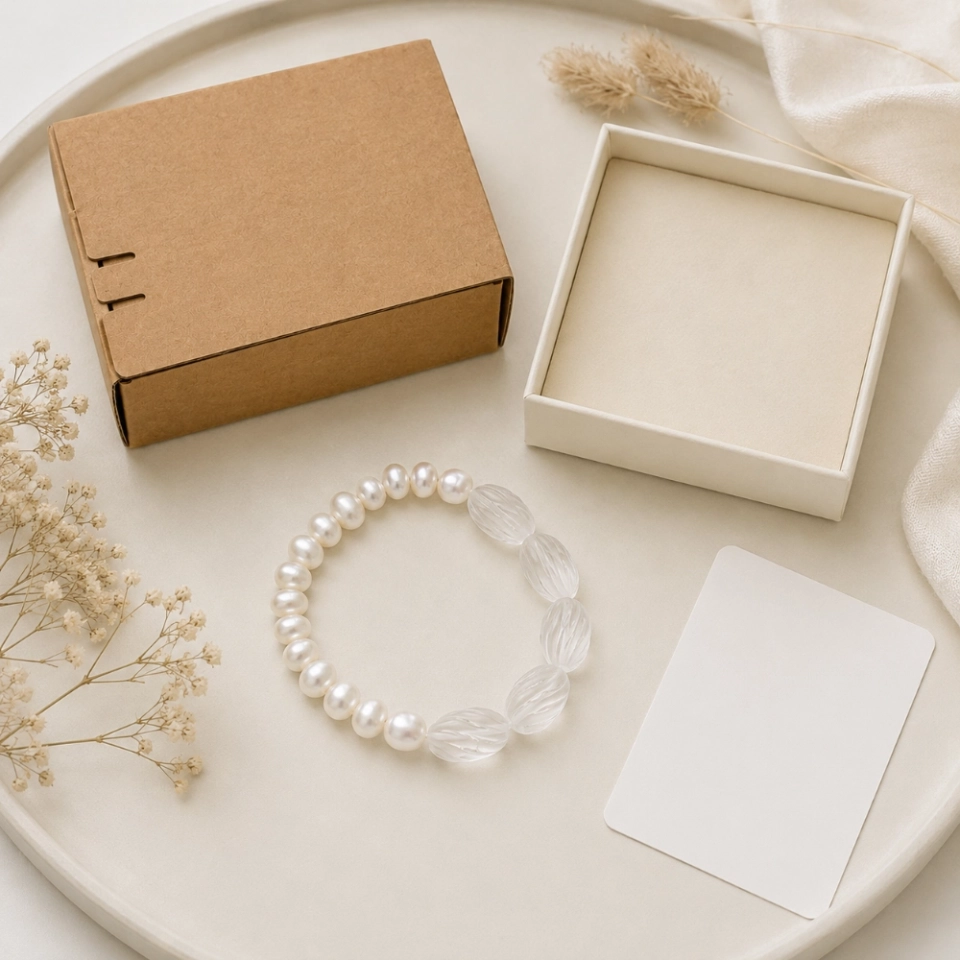 Eternal Helix April Birth Month Bracelet – Carved Clear Quartz & Freshwater Pearl Gift for Her (3) Eternal Helix April Birth Month Bracelet – Carved Clear Quartz & Freshwater Pearl Gift for Her (3)