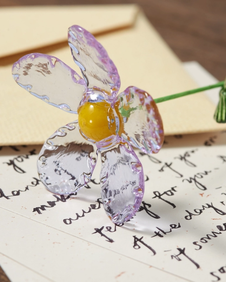 February Birth Flower Hoary stock – Handmade Glass Gift for Valentine’s Day or Anniversary February Birth Flower Hoary stock – Handmade Glass Gift for Valentine’s Day or Anniversary