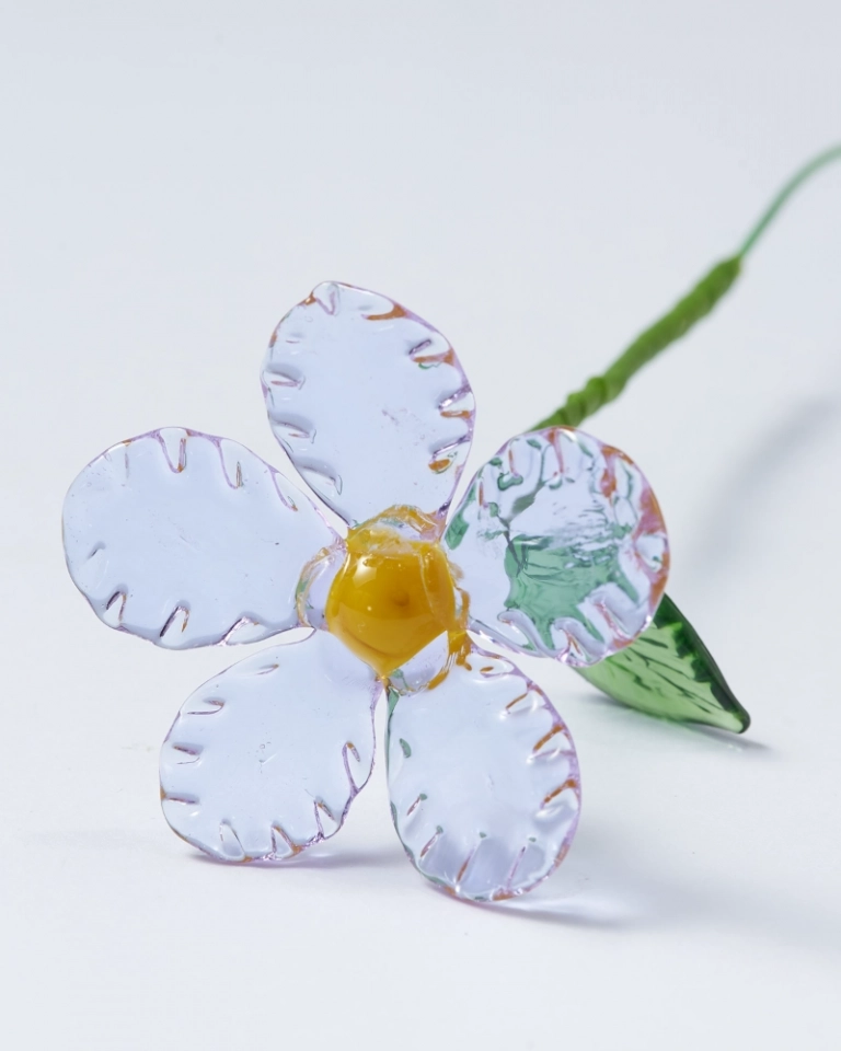 February Birth Flower Hoary stock – Handmade Glass Gift for Valentine’s Day or Anniversary (2)