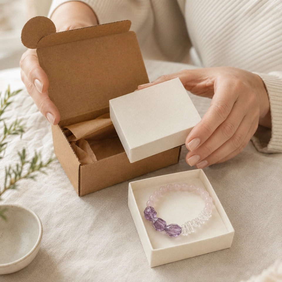 Freeform Amethyst February Birthstone Bracelet with Rose Quartz & Clear Quartz, Meaningful Gift for Her (4) Freeform Amethyst February Birthstone Bracelet with Rose Quartz & Clear Quartz, Meaningful Gift for Her (4)