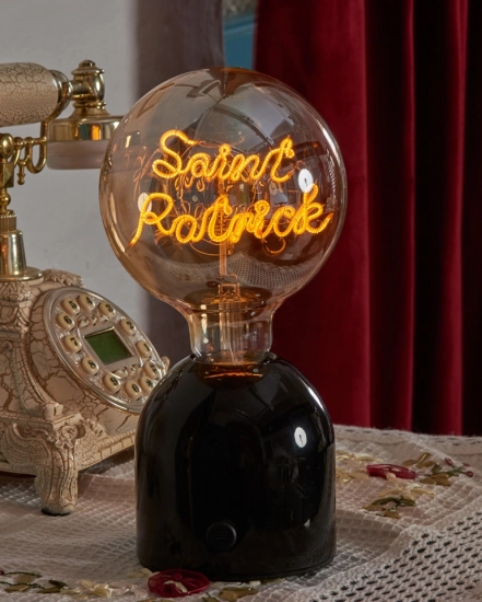 Custom Text Edison LED Filament Bulb Vintage Home Deco Personalized Double row G125 Light Custom Text Edison LED Filament Bulb Vintage Home Deco Personalized Double row G125 Light