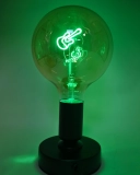 LED Green Light Bulb for night lamp - Globe G125 Single Filament Icon - 5W E27 Dimmable