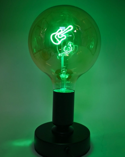 LED Green Light Bulb for night lamp - Globe G125 Single Filament Icon - 5W E27 Dimmable