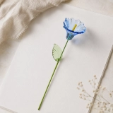 Handmade Blue Morning Glory Glass Flower, Single Stem Decorative Glass Bloom Gift (6) Handmade Blue Morning Glory Glass Flower, Single Stem Decorative Glass Bloom Gift (6)