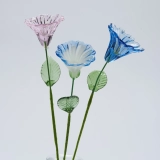 Handmade Blue Morning Glory Glass Flower, Single Stem Decorative Glass Bloom Gift (7) Handmade Blue Morning Glory Glass Flower, Single Stem Decorative Glass Bloom Gift (7)