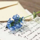 Handmade Glass Blue Delphinium Flower, Single Stem Keepsake Gift – 10.24 in (4) Handmade Glass Blue Delphinium Flower, Single Stem Keepsake Gift – 10.24 in (4)