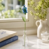 Handmade Glass Blue Delphinium Flower, Single Stem Keepsake Gift – 10.24 in (6) Handmade Glass Blue Delphinium Flower, Single Stem Keepsake Gift – 10.24 in (6)