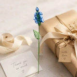 Handmade Glass Blue Delphinium Flower, Single Stem Keepsake Gift – 10.24 in (7) Handmade Glass Blue Delphinium Flower, Single Stem Keepsake Gift – 10.24 in (7)