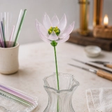 Handmade Glass Blue Delphinium Flower, Single Stem Keepsake Gift – 10.24 in (5) Handmade Glass Blue Delphinium Flower, Single Stem Keepsake Gift – 10.24 in (5)