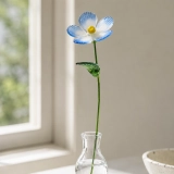 Handmade Glass Blue Violet Flower, Single Stem Keepsake Gift – 10.24 in (4) Handmade Glass Blue Violet Flower, Single Stem Keepsake Gift – 10.24 in (4)