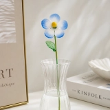 Handmade Glass Blue Violet Flower, Single Stem Keepsake Gift – 10.24 in (6) Handmade Glass Blue Violet Flower, Single Stem Keepsake Gift – 10.24 in (6)
