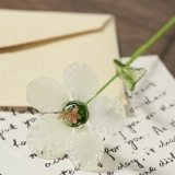 Handmade Glass Ivory White Camellia Flower, Single Stem Keepsake Gift – 10.24 in (4) Handmade Glass Ivory White Camellia Flower, Single Stem Keepsake Gift – 10.24 in (4)
