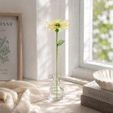 Handmade Glass Chrysanthemum Flower, Yellow Mum Single Stem Keepsake Gift (6) Handmade Glass Chrysanthemum Flower, Yellow Mum Single Stem Keepsake Gift (6)