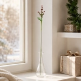 Handmade Glass Holly Berry Stem, Red Holly Branch Glass Flower Decor, Single 10.24 Inch Holiday Gift Stem (3) Handmade Glass Holly Berry Stem, Red Holly Branch Glass Flower Decor, Single 10.24 Inch Holiday Gift Stem (3)