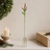 Handmade Glass Holly Berry Stem, Red Holly Branch Glass Flower Decor, Single 10.24 Inch Holiday Gift Stem (4) Handmade Glass Holly Berry Stem, Red Holly Branch Glass Flower Decor, Single 10.24 Inch Holiday Gift Stem (4)
