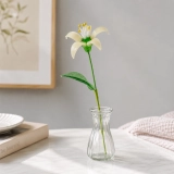 Handmade Glass Ivory Honeysuckle Flower, Single Stem Gift – 10.24 in (4) Handmade Glass Ivory Honeysuckle Flower, Single Stem Gift – 10.24 in (4)
