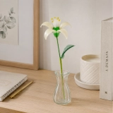 Handmade Glass Ivory Honeysuckle Flower, Single Stem Gift – 10.24 in (7)