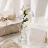 Handmade Glass Iris Flower, Single Stem Keepsake Gift – 10.24 in (3) Handmade Glass Iris Flower, Single Stem Keepsake Gift – 10.24 in (3)