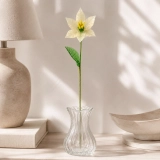 Handmade Glass Ivory Cream Narcissus Flower, Single Stem Gift – 10.24 in (4) Handmade Glass Ivory Cream Narcissus Flower, Single Stem Gift – 10.24 in (4)