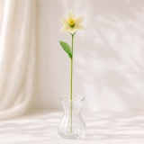 Handmade Glass Ivory Cream Narcissus Flower, Single Stem Gift – 10.24 in (6) Handmade Glass Ivory Cream Narcissus Flower, Single Stem Gift – 10.24 in (6)
