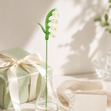 Handmade Glass White Lily of the Valley Flower, Single Stem Gift – 10.24 in (2) Handmade Glass White Lily of the Valley Flower, Single Stem Gift – 10.24 in (2)