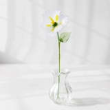 Handmade Glass Pale Lavender Japanese Iris Flower, Single Stem Gift – 10.24 in (3) Handmade Glass Pale Lavender Japanese Iris Flower, Single Stem Gift – 10.24 in (3)