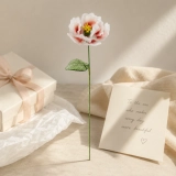 Handmade Glass Peony Flower, Blush White Art Glass Single Stem Flower Gift for Home Decor (3) Handmade Glass Peony Flower, Blush White Art Glass Single Stem Flower Gift for Home Decor (3)