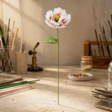 Handmade Glass Peony Flower, Blush White Art Glass Single Stem Flower Gift for Home Decor (4) Handmade Glass Peony Flower, Blush White Art Glass Single Stem Flower Gift for Home Decor (4)