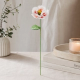 Handmade Glass Peony Flower, Blush White Art Glass Single Stem Flower Gift for Home Decor (5) Handmade Glass Peony Flower, Blush White Art Glass Single Stem Flower Gift for Home Decor (5)