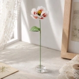 Handmade Glass Peony Flower, Blush White Art Glass Single Stem Flower Gift for Home Decor (7) Handmade Glass Peony Flower, Blush White Art Glass Single Stem Flower Gift for Home Decor (7)