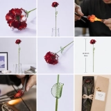 Handmade Glass Red Poppy Flower, Single Stem Everlasting Gift – 10.24 in (3) Handmade Glass Red Poppy Flower, Single Stem Everlasting Gift – 10.24 in (3)