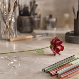 Handmade Glass Red Poppy Flower, Single Stem Everlasting Gift – 10.24 in (4) Handmade Glass Red Poppy Flower, Single Stem Everlasting Gift – 10.24 in (4)
