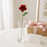 Handmade Glass Red Rose Flower, Single Stem Keepsake Gift – 10.24 in (5) Handmade Glass Red Rose Flower, Single Stem Keepsake Gift – 10.24 in (5)