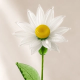 Handmade Glass Snow Lotus Flower, Single Stem Keepsake Gift – 10.24 in (2)