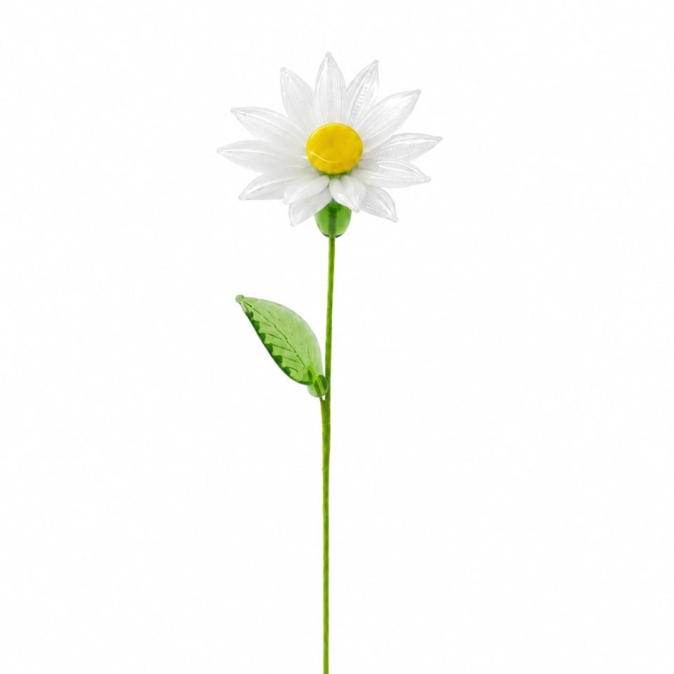 Handmade Glass Snow Lotus Flower, Single Stem Keepsake Gift – 10.24 in (3) Handmade Glass Snow Lotus Flower, Single Stem Keepsake Gift – 10.24 in (3)