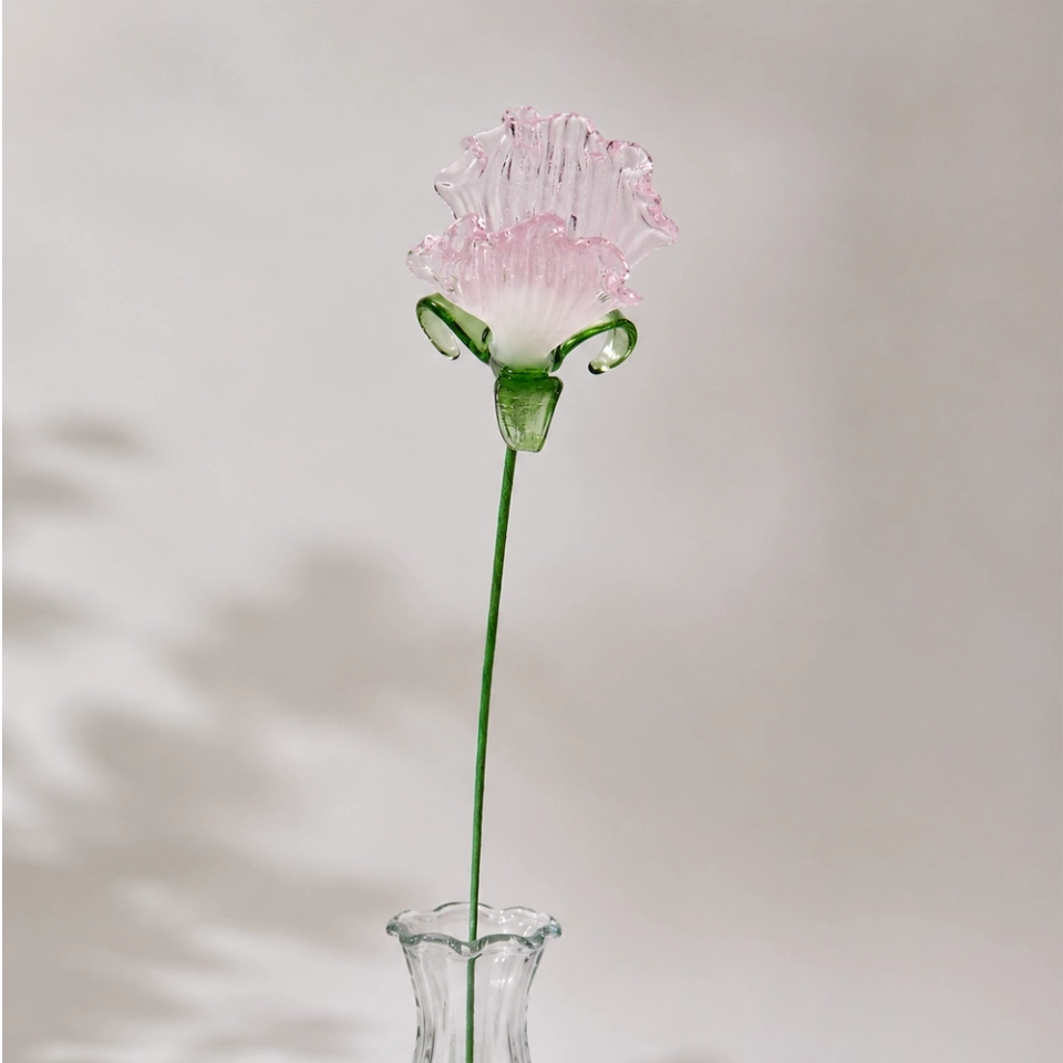 Handmade Glass Sweet Pea Flower, Single Stem Floral Decor Gift (2) Handmade Glass Sweet Pea Flower, Single Stem Floral Decor Gift (2)