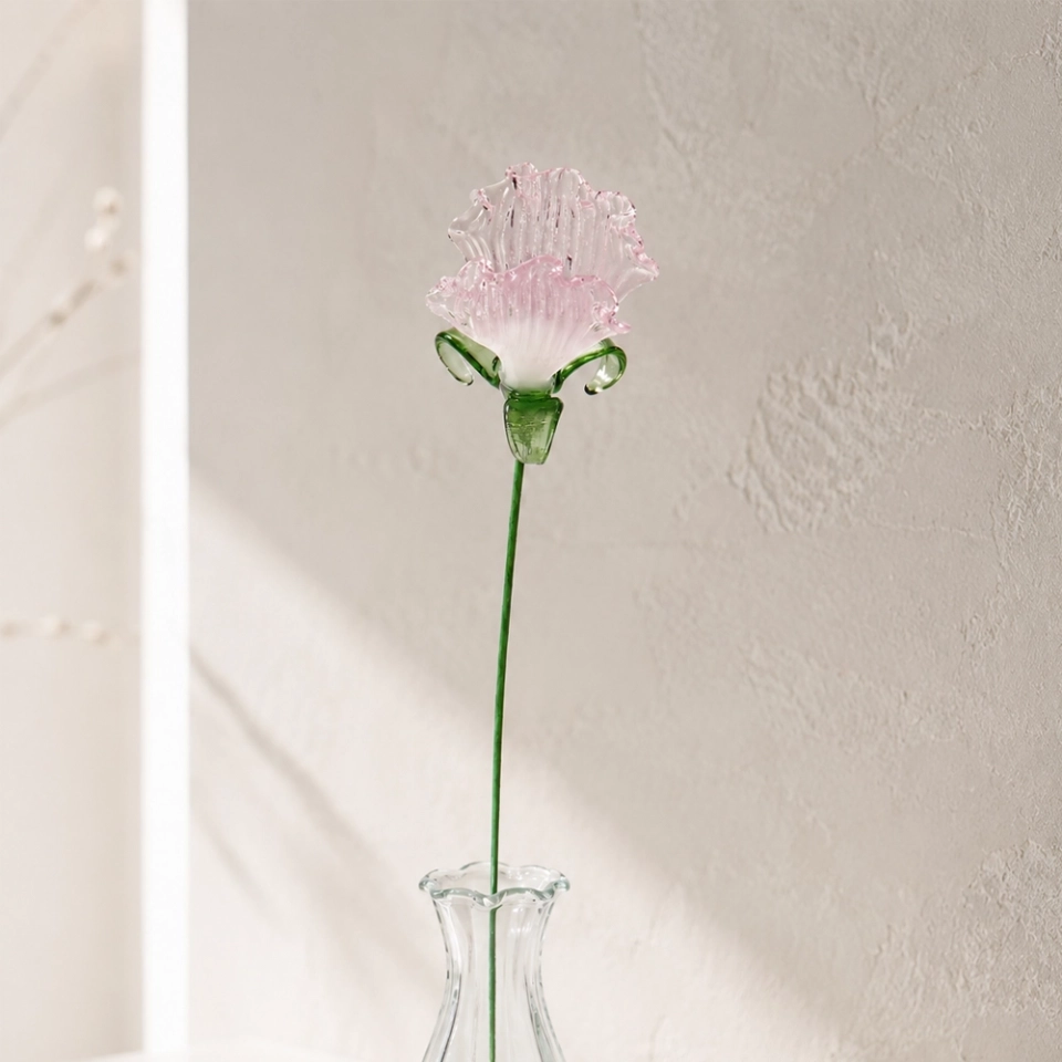Handmade Glass Sweet Pea Flower, Single Stem Floral Decor Gift (5)