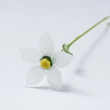 Handmade Glass White Daffodil Flower, Single Stem Narcissus Floral Decor