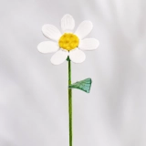 Handmade Glass White Daisy Flower, Single Stem Keepsake Gift – 10.24 in (2)