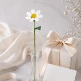 Handmade Glass White Daisy Flower, Single Stem Keepsake Gift – 10.24 in (6)